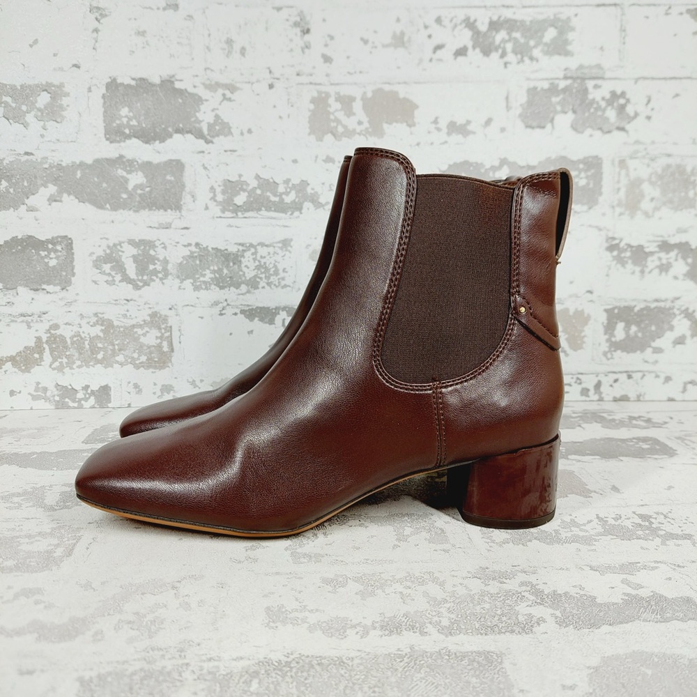 Franco Sarto Brown Leather Chelsea Ankle Boots